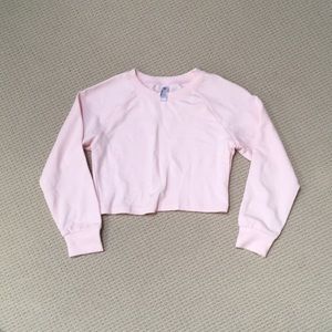 Pink long sleeve crop top